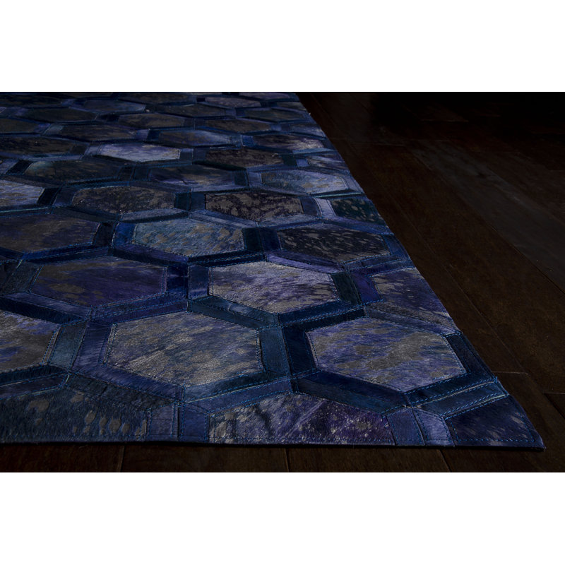 City Chic Leather Geometric Area Rug, Rectangle 5'3" x 7'5"