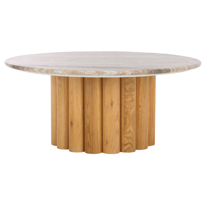 Roxiella Round Coffee Table, Brown, Natural