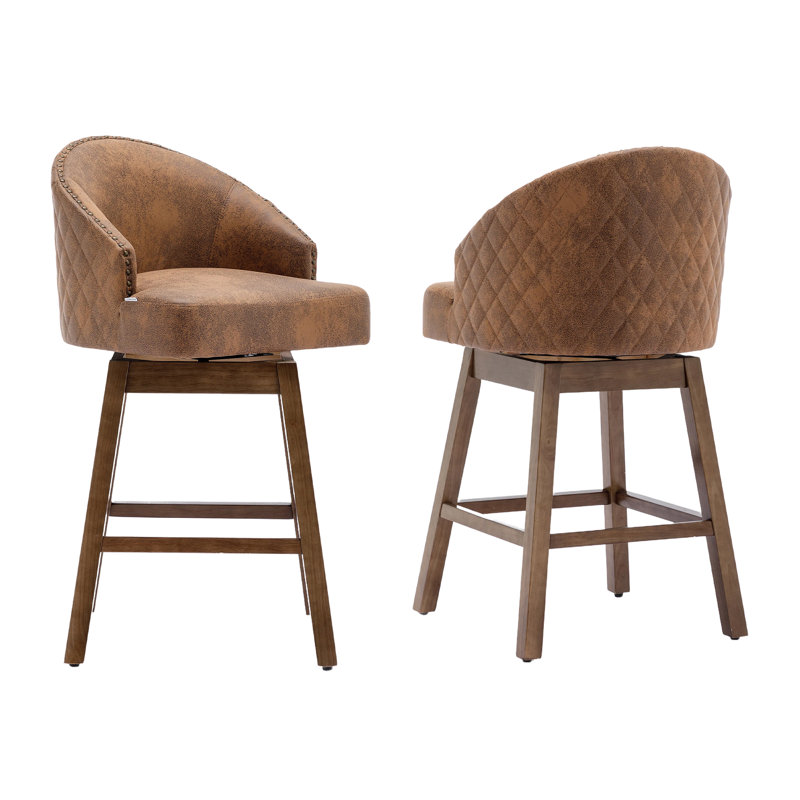 Nivelles Swivel Upholstered Counter Stool, Brown, Coffee