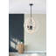 Lustre en bois 6 lumières, luminaire suspendu avec chaîne réglable pour le vestibule de la salle à manger de la cuisine, ampoule non incluse