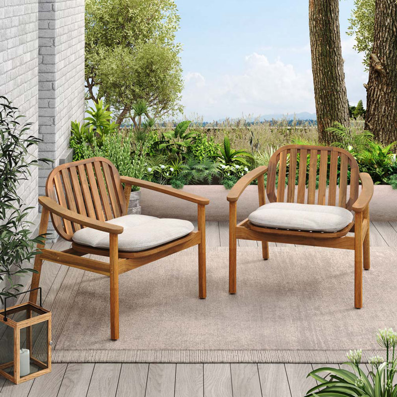 Outdoor Patio Acacia Wood Patio Armchair