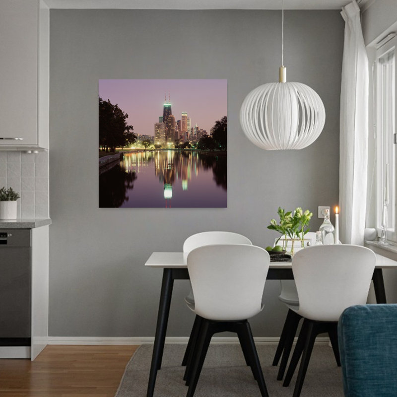 Chicago IL 1 Piece Wrapped Canvas Wall Art, 81.28cm H x 81.28cm W