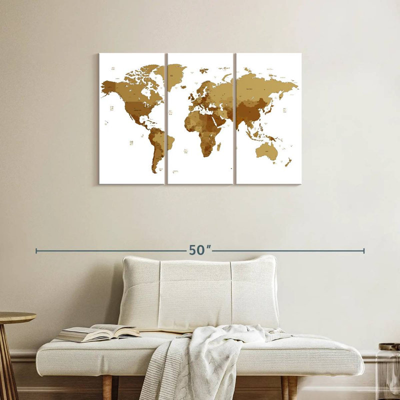Carte du monde Aliaz, H 24 po x l 38 po