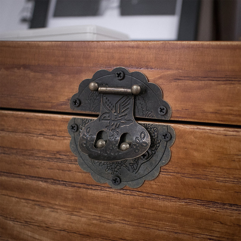 Console rectangulaire en bois massif brun
