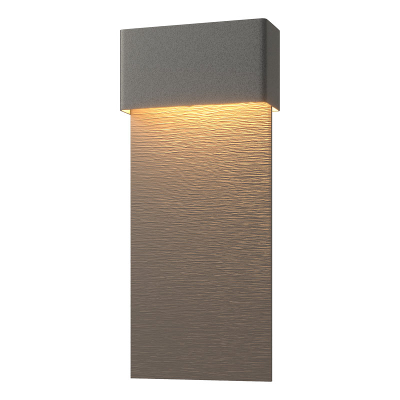 Stratum Integrated LED Outdoor Flush Mount, Coastal Natural Iron, Coastal Dark Smoke, 21.8" H x 9.5" W x 3.7" D