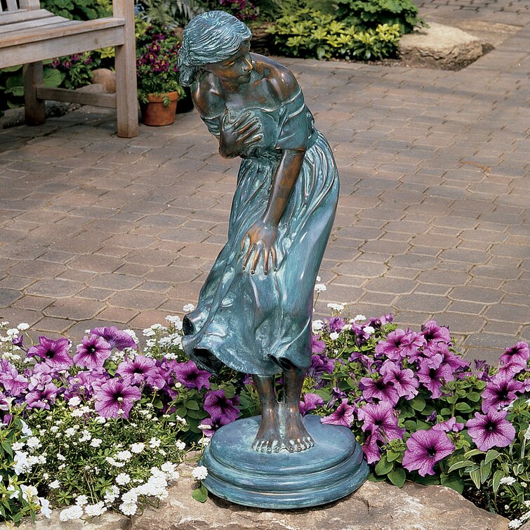 The Windblown Maiden Cast Bronze Garden Statue