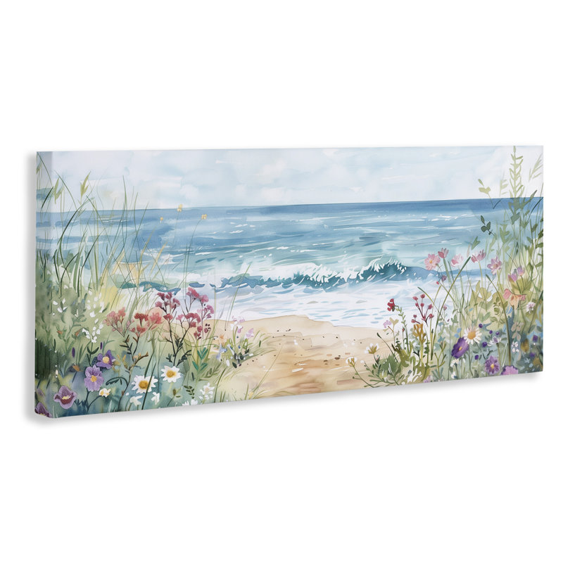 Toile de plage avec fleurs sauvages, conception par Heidi Kuntz, H 10 po x l 24 po
