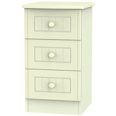 Fully Assembled Saxena 3 Drawer Bedside Table