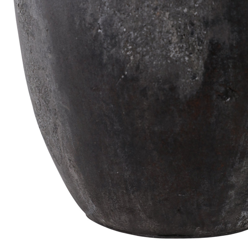 Vase en terre cuite Tiyler Modern, Noir