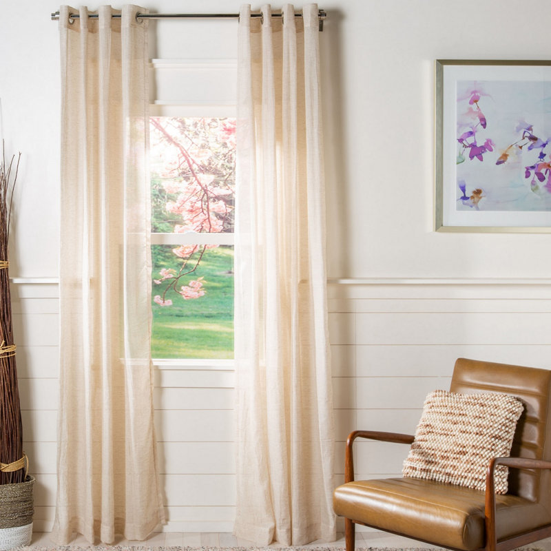 Richins Sheer Curtain Single Panel, 52" W x 96" L, Sand