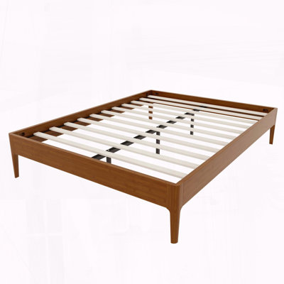 15" High Queen Solid Bamboo Platform Bed Frame with Metal Support
