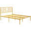 Structure de lit grand en métal et en acier avec tête de lit en fer doré et fabrication fiable, capacité de rangement inférieure, environnement de sommeil silencieux, assemblage facile pour la structure de la tête de lit, matériau,