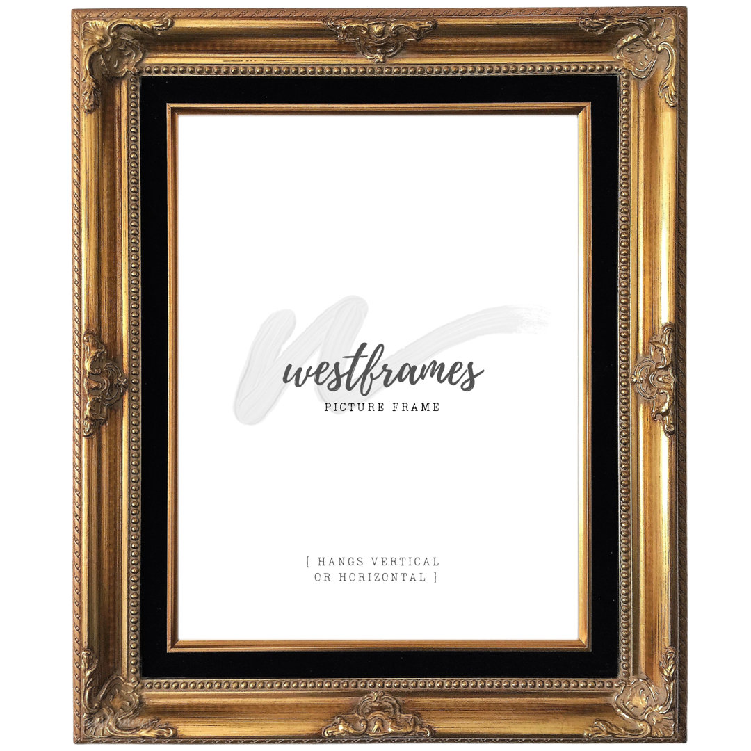 Estelle Antique Gold Leaf Wood French Baroque Picture Frame West Frames 