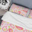 Cachemire rose et vert à motif floral - Ensemble de housse de couette abstrait - Microfibre de polyester-21774869