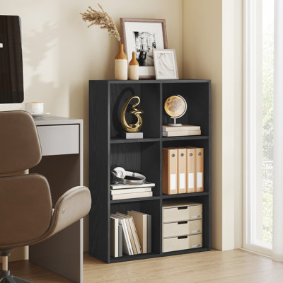 Bookshelf, Bookcase, Cube Shelf With 6 Compartments, 9.4 X 25.8 X 38.6 Inches, Storage Shelf, For Living Room, Home Office, Dinirg Room by Ebern Designs