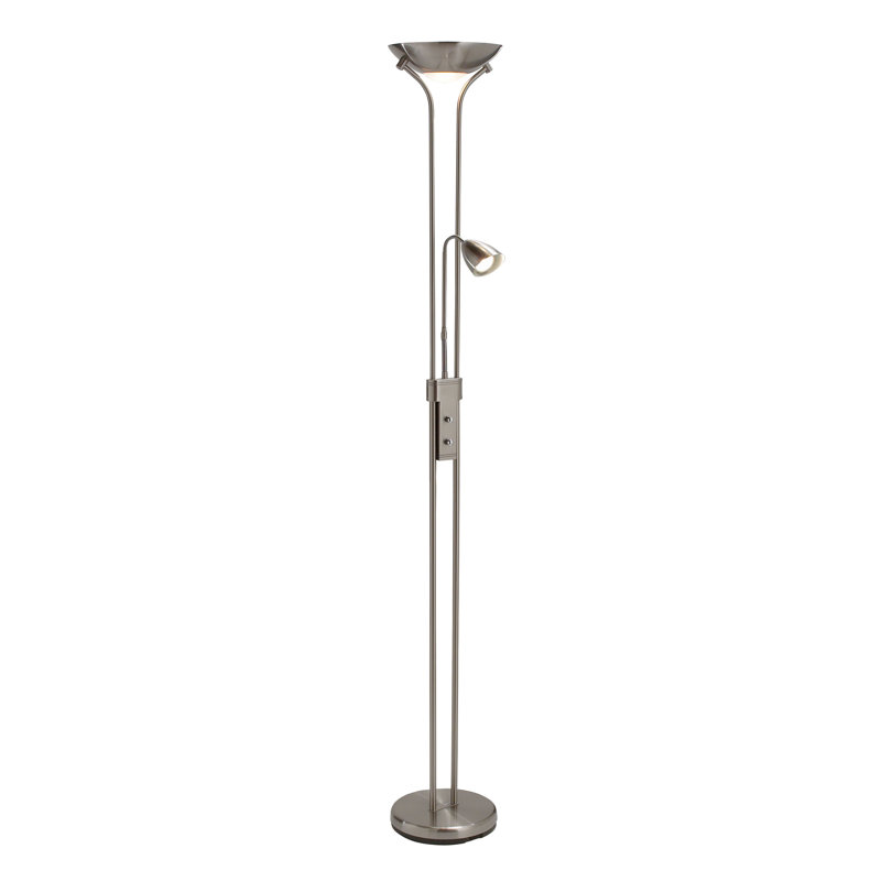 Alexi 180cm Torchiere Floor Lamp, Chrome