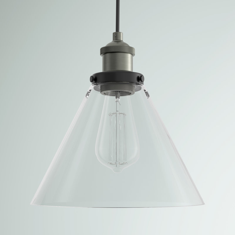 Alanna 1 - Light Cone Pendant, Brass/Matte Black