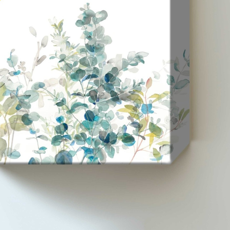 «Eucalyptus I White» par Magnolia Simplicity, gris neutre - impression sur toile, H 24 po x l 24 po