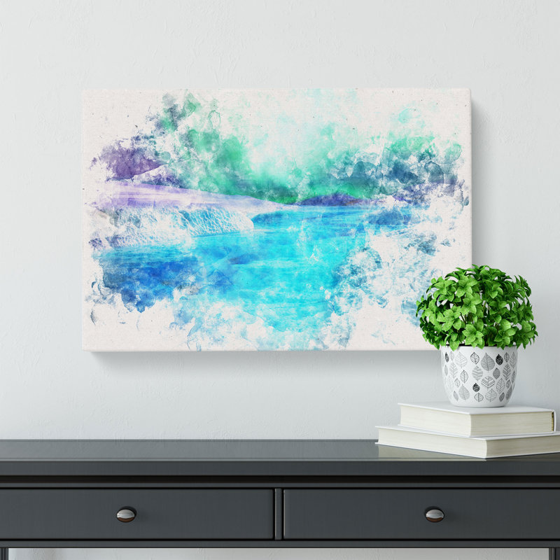 Aurora Borealis At Night - Wrapped Canvas Print, 50cm H x 76cm W x 3cm D