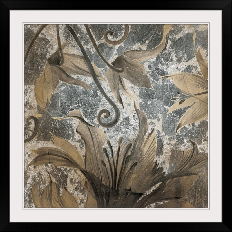 « ii » par liz jardine, reproduction d’art Underwater Botanicals, H 38 po x l 38 po x P 1 po, Cadre noir