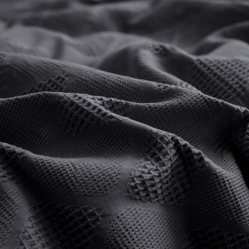 100% Cotton Waffle Weave Duvet Cover Set, Full, Charcoal Grey