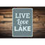 Plaque en aluminium «Live Love Lake»-1771342003