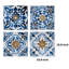 Décoration murale abstraite bleue, blanche et dorée S / 4, 9,5 po x 9,5 po