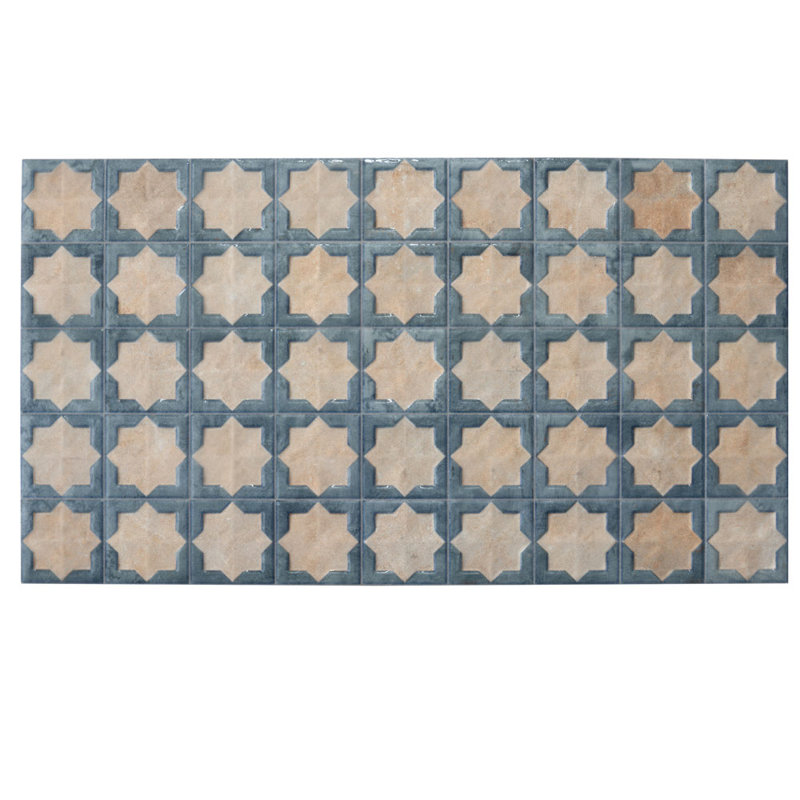 Citadel 12.2 In. X 22 In. Matte And Glossy Porcelain Large Format Wall Tile (13.03 Sq Ft/Case) - 7 Pack, Stone Blue/Beige