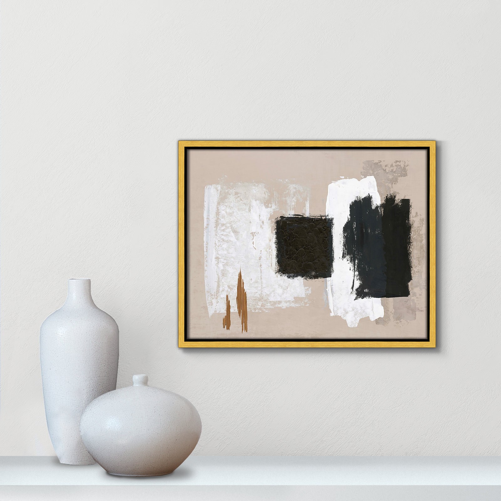 Imone "Golden Slate" Painting, 12.5" H x 15.5" W, Gold