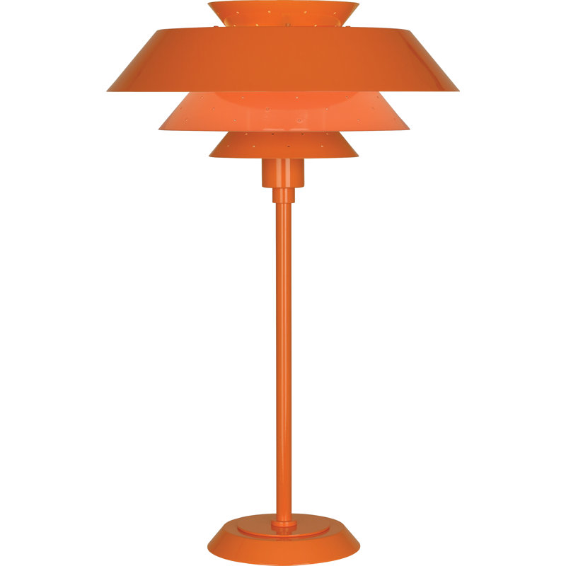 Pierce Metal Table Lamp, Tangerine