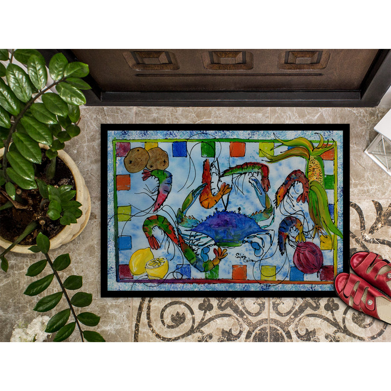 Tapis de porte d’intérieur anti-dérapant crabe, Rectangle 2 pi x 3 pi