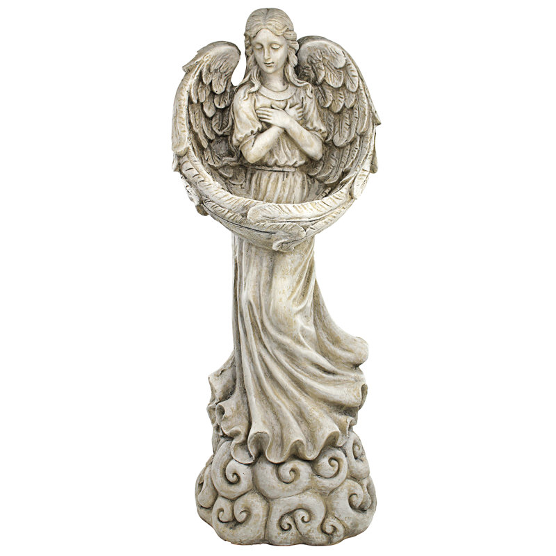Statue de jardin ange avec plat Winarden