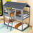 Twin Over Twin Wood Bunk Bed With Guardrails And Ladder, Playhouse Design-1987807514
