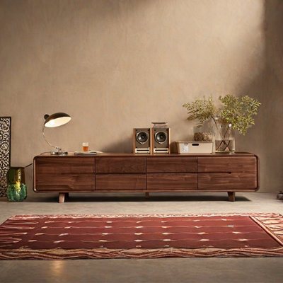 Large capacity solid wood fashion TV cabinet