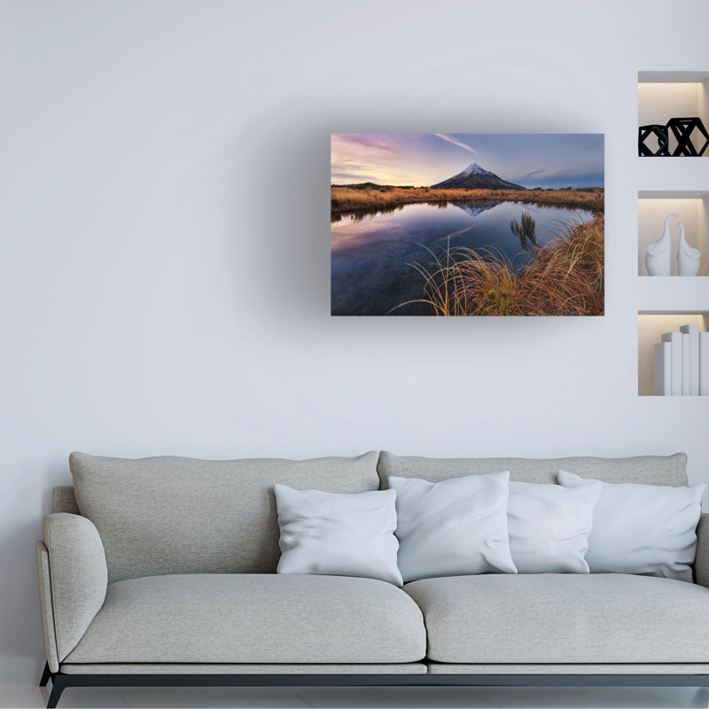 Art sur toile, Mont Taranaki, H 12 po x l 19 po