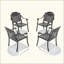 Chaise de patio en fonte d'aluminium 4 pièces avec structure et coussins-1826479314
