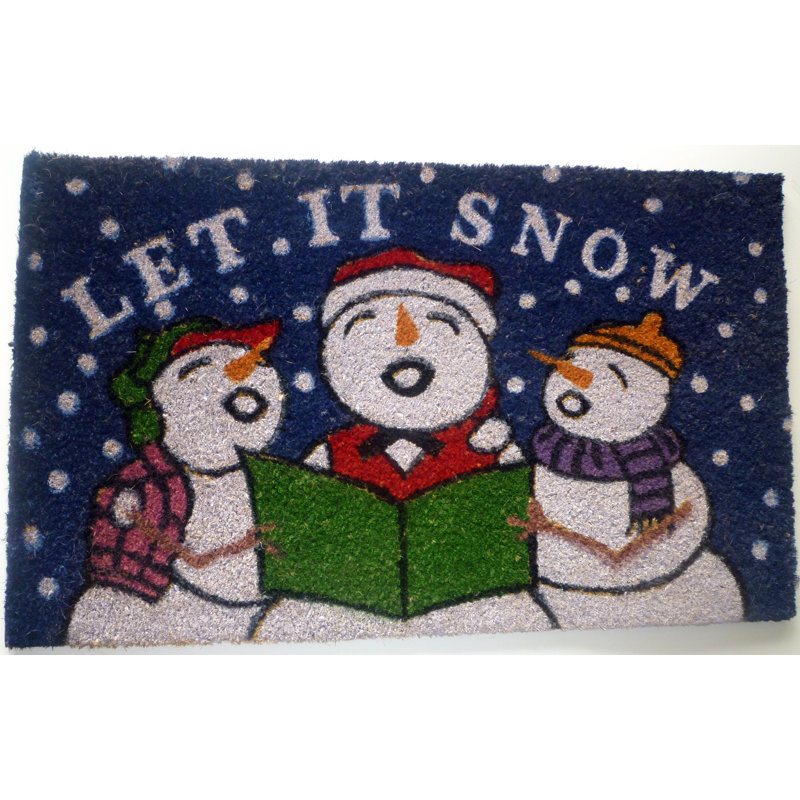 Bonhommes de neige de 30 po x 18 po Paillasson d’extérieur, Rectangle 18 po x 30 po