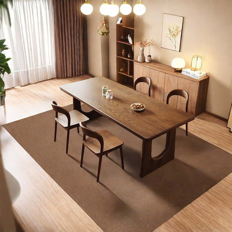 Ensemble de table de salle à manger rectangulaire en bois massif, H 29,52 po x L 62,99 po x l 27,55 po