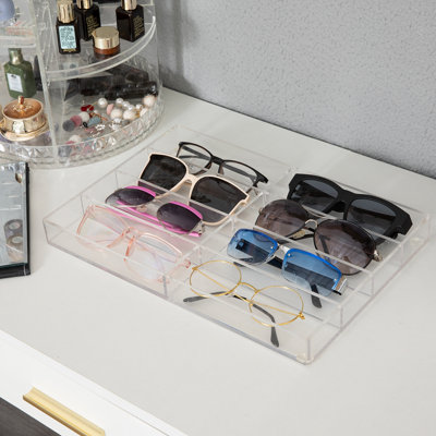 8 Slot Acrylic Sunglasses Jewellery Organiser Tray