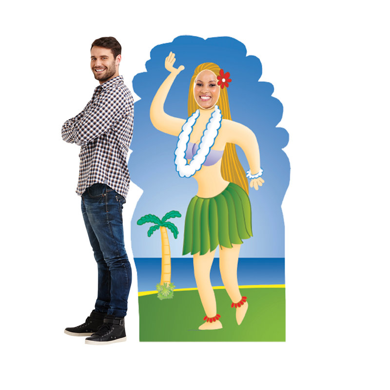 Support en carton hula fille Life-Size Stand-Ins