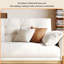 Causeuse 94,49 po en mélange de lin blanc avec coussins décoratifs-1841171094
