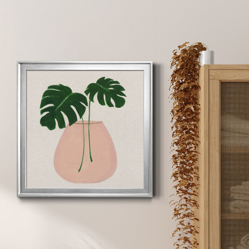 Simple Nature III - Peinture sur toile encadrée, H 17,5 po x l 17,5 po x P 1,5 po, Toile argentée encadrée