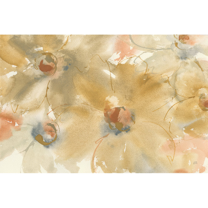 " Neutral Blooms " by Chris Paschke, 8" H x 12" W  , No, Wrapped Canvas