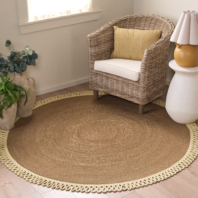 Latte de bambou tressée en fibre naturelle / ruppie maritime; Tapis d'intérieur en coton sans motif
