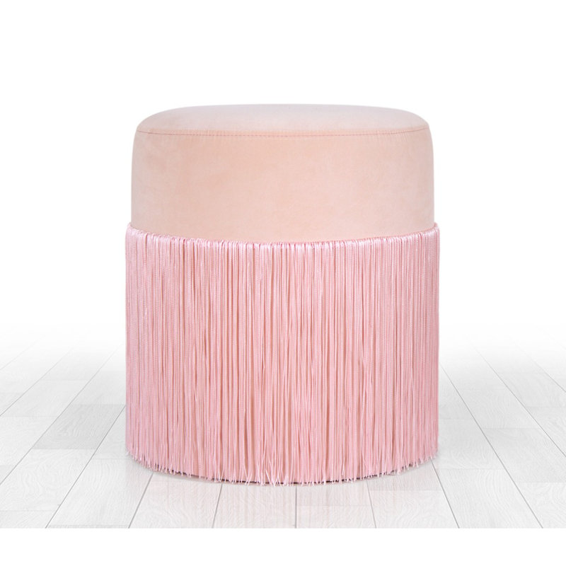 Modern Velvet Pouffe, Pink, 15.7 x 17.7 inches | 100% Velvet Fabric, 2.4-inch Thick Orthopedic Sponge (35 DNS) | PVC Coated Hidden Legs, 330 lbs Weight Capacity | Stylish Accent for Home & Office Decor