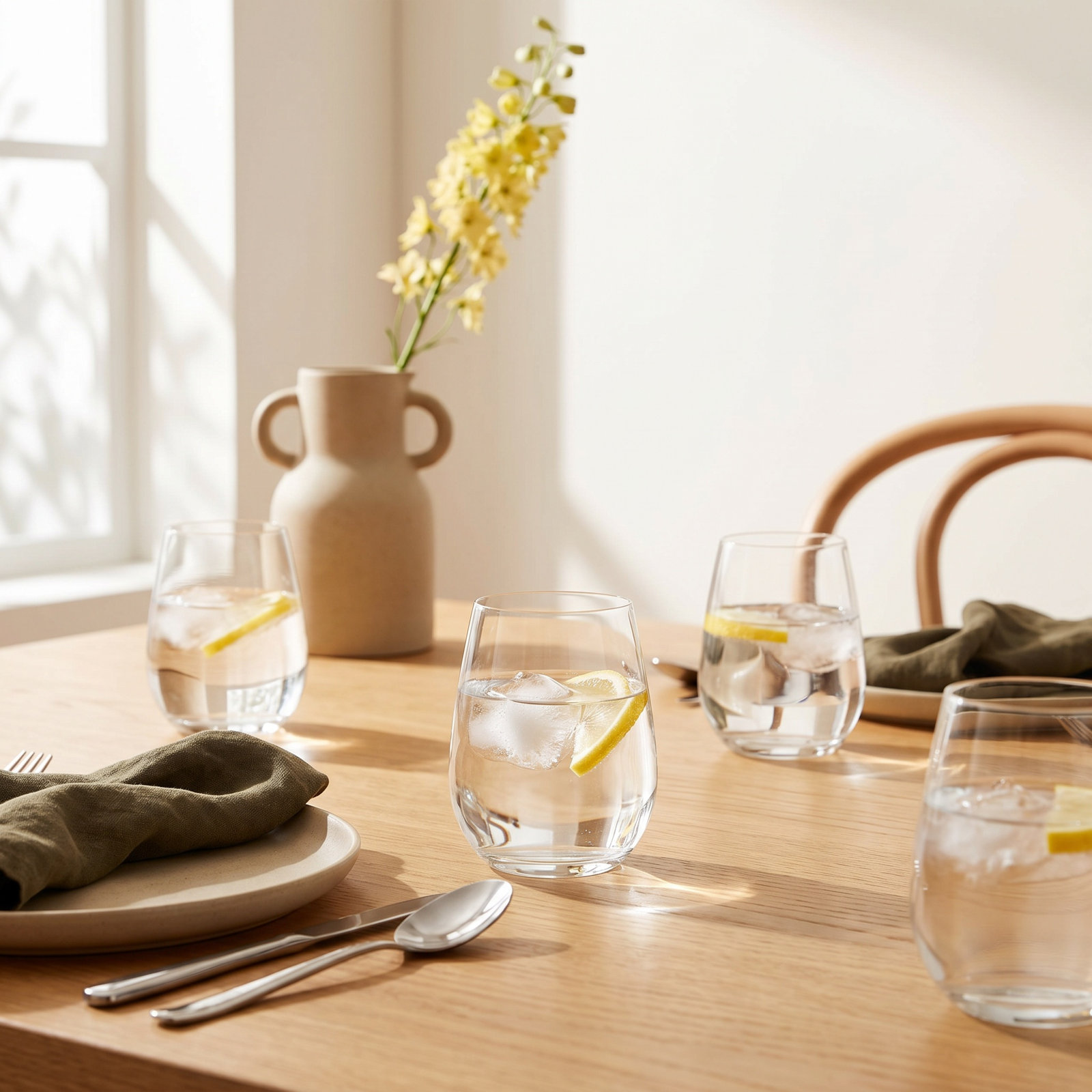 Handmade Stemless Wine Glass, 18 oz.