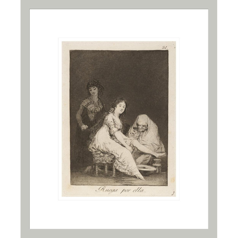 Ruega por ella. (Elle prie pour elle.) Par Francisco de Goya, 16.63" H x 13.75" W