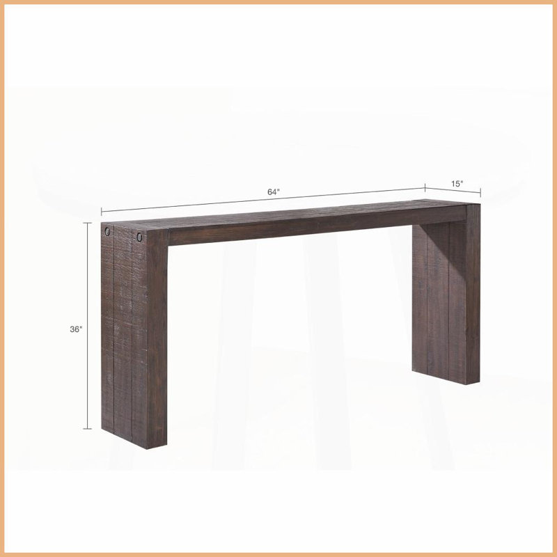 Table basse en bois massif finie à la main avec bords arrondis - peu encombrante pour le salon et amp; Hall d'entrée