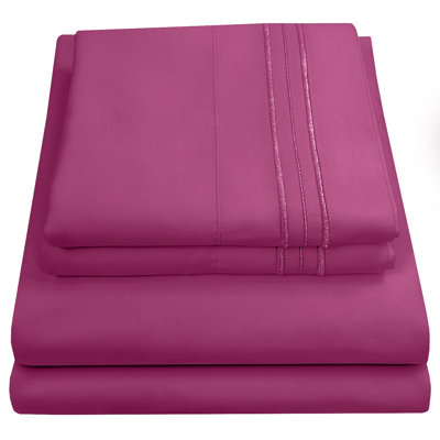 Luxurious Classic Soft Solid 1800 Series Microfiber Sheet Set, Various Colors and Sizes