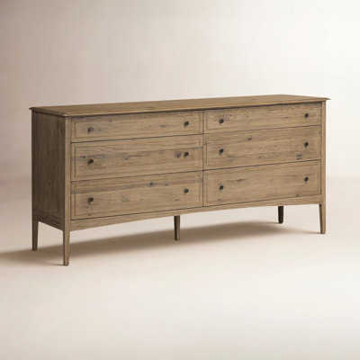 77" Oak Double Dresser